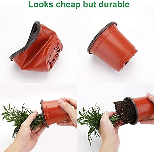 MIXC Nursery Pots with Humidity Dome, 4" Seed Starting Pot 30 Pack, Red - Image 2