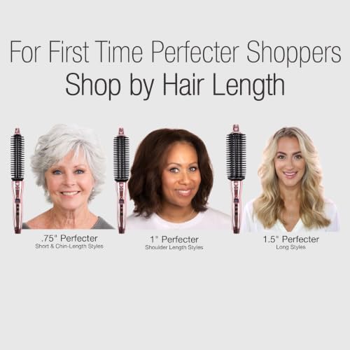CALISTA Perfecter Heated Round Brush, Waves & Shoulder Hair, 1", Rose Gold - Image 3