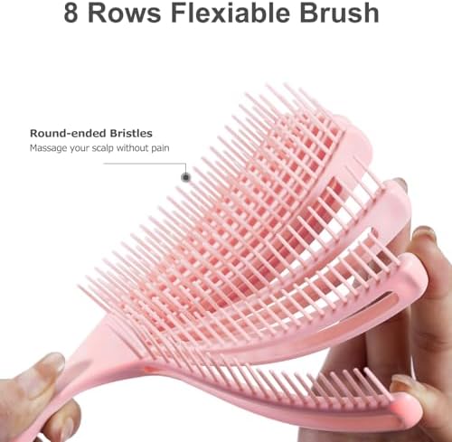 SHINLEA Detangler Brush for Curly Hair, Wet Dry Detangling Hair Brush for Thick Thin Wavy Hair, Gentle Detangle Hairbrush Reduces Breakage for Women Men Kids (Pink and Blue) - Image 4