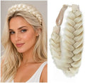 Synthetic Hair Braided Headband Classic Wide Strands Wedding Disorderly Fluffy Braids Wig Band Women Beauty Accessory by TOECWEGR