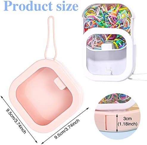 Prudiut Hair Tie Organizer 2 Pack, Portable Storage Box, Pink White - Image 2