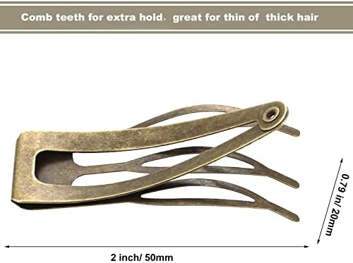 Chinco Ancient Bronze 24 Pcs Double Grip Hair Metal Snap Clips,2 Inch - Image 2