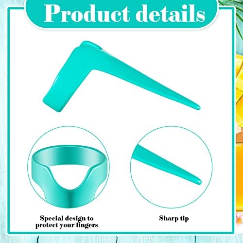 Hicarer 10 Pcs Stitch Braids Tool Metal Finger Rings Hair, Blue - Image 3