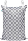Bumkins Waterproof Hanging Wet Bag Large for Baby, Laundry, Dirty Clothes, Travel, Swim Suit, Cloth Diapers, Pool, Towels, Daycare, Beach, Zip Reusable Bag, Wetdry Vacation Packing, XL Gray Check by Bumkins