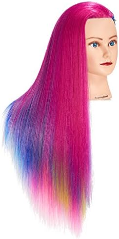 Mannequin Head 26-28" Synthetic Fiber Hair for Hairdresser - Image 3