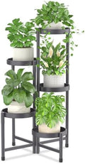 iDavosic.ly Plant Stand Indoor Outdoor, 5 Tier Metal Corner Shelf, Gray by iDavosicly