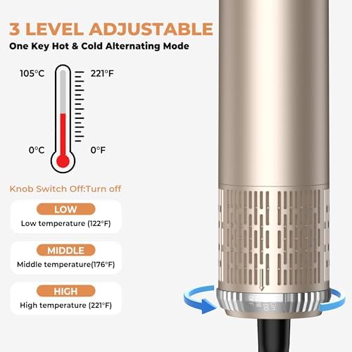 OKWRAP 5-in-1 Hot Air Styler & Blow Dryer Brush Set - 700W Gentle Temperature Hair Multi-Styler with Auto-Wrap Curlers & Round Brush for Fine, Thin, or Damaged Hair, 100-120V US Outlet Only - Image 6