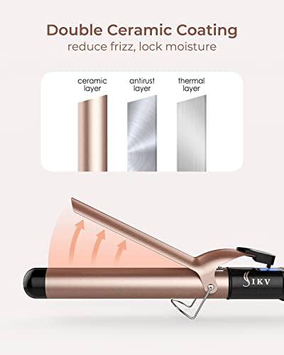 IKV 1 1/4 inch Curling Iron Extra Long Barrel, Soft Medium Bouncy Curls - Image 4