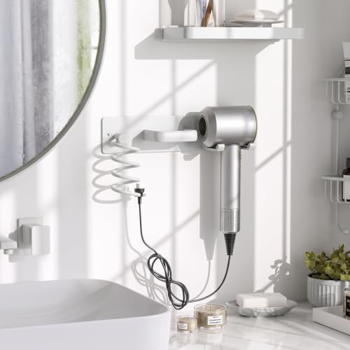 Tindbea Hair Dryer Holder Wall Mount Aluminum Alloy Hot Tools Organizer - Image 6