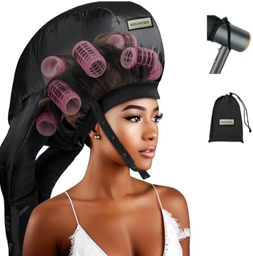 Hair Roller-Specific Heating Bonnet,Shorten Heatless Rods Rollers Curling Time,Styling Hairs at Home&Helps Curls Stay Longer,Frizz Control, Lightweight & Portable for Travel(Rollers Not Included) by MEELUKYAYA