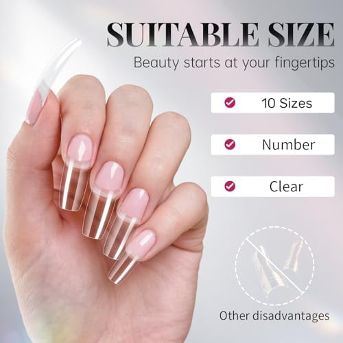 Krofaue 100PCS Clear French Half Cover Nail Tips & 3pcs Nail Glue Kit - Image 5