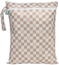 Bumkins Waterproof Wet Dry Bag for Baby, Travel, Swim Suit, Cloth Diapers, Pump Parts, Pool, Beach, Gym Clothes, Toiletry, Hook to Stroller, Daycare, Zipper Reusable Wetdry Packing Pouch, Beige Check by Bumkins