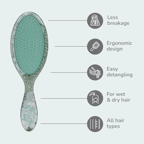 Wet Brush Original Detangler Hair Brush, Teal (Groovy Disco), Ultra-Soft IntelliFlex Bristles, Detangling Bristles Glide Through Tangles (Wet Dry & Damaged Hair), Women & Men - Image 4