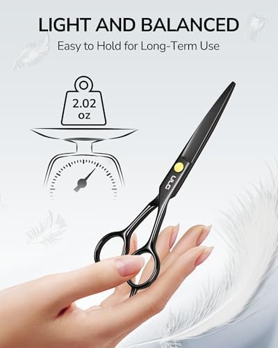 Hair Cutting Scissors, ULG Professional Hair Scissors 6.5” Right-Hand Razor Edge Barber Shears Salon Hair Cutting Shears Made of Japanese Stainless Steel, Hand Sharpened Black - Image 6