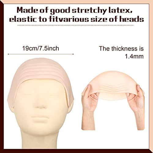 Syhood 2 Pcs Bald Caps Halloween Latex Bald Cap - Image 2