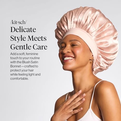 Kitsch XL Satin Bonnet for Sleeping - Blush - Image 2
