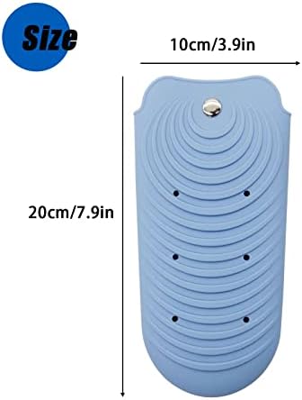 Heat Insulating Silicone Mat Pouch for Hair Styling Tools, Curling & Flat Irons Anti-Slip Travel Cover, Small Portable Straightener Pad for Curler Wands Storage, Hot Waver (Blue) - Image 2