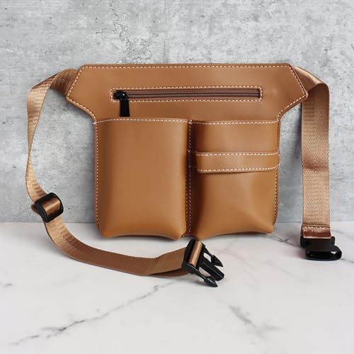 Scissor Bag,Barber PU Leather Waist Pouch,Professional Hairdressing Tools Storage Holster with Waist Belt,Hairstylist Waist Belt,Professional Hairdressing Tools Storage Holster - Image 2