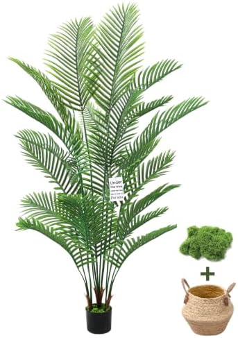 6FT Artificial Palm Tree with Hand-Woven Basket by Superchoiece