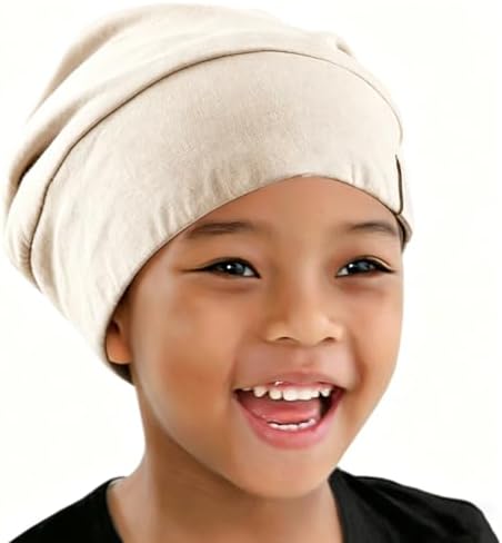 Kids Beanie Sleep Hats Bonnet for Child Curly Frizzy Hair Daily by ELIHAIR
