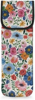 Flashideas Colorful Flowers Flat Iron Case Curling Iron Organizers and Storage with Pocket Heat Resistant Neoprene Curling Iron Holder Universal Curling Iron Cover Sleeve Hot Tools Travel Bag by Flashideas
