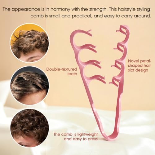 Texture Comb Wide-Tooth Hair Styling Comb for Root Lift,Pink - Image 5