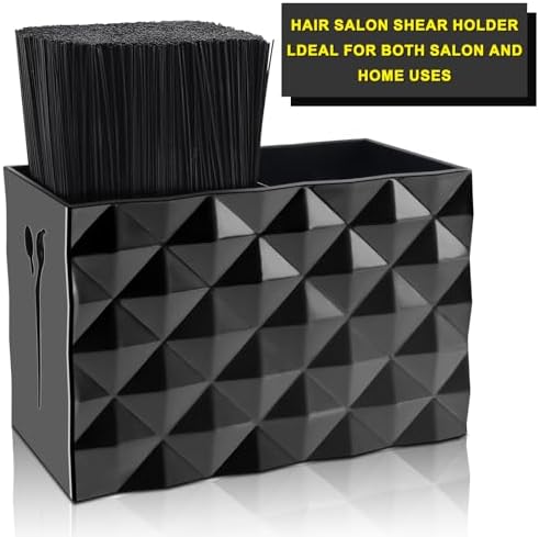 NICEMOVIC Barber Scissors Holder Box, Barber Accessories Barber Supplies, Professional Salon Hairdressing Scissors Rack Holder Storage Organizer for Hairstyling Combs Clips Brushes (Black) - Image 2