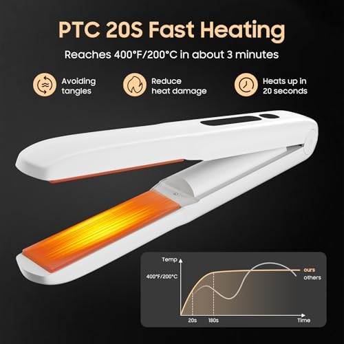 Cordless Hair Straightener, Portable Flat Iron for Travel, 2 in 1 Hair Styling Tools for straightening and Curling, Lightweight on-The-go - Image 4
