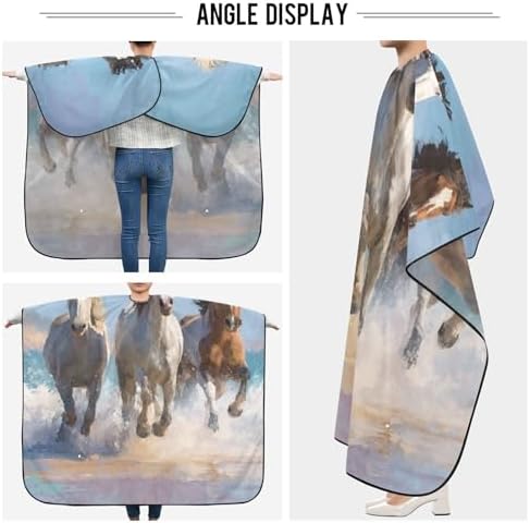 ALAZA Running Horse on Beach Barber Cape for Men Women, Waterproof Haircut Apron Beard Shaving Bib Hair Cutting Cloth 55 x 65 Inch - Image 5