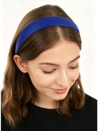 Blue Headband 1 Inch Faux PU Leather Hairband for Women and Girls - Image 4