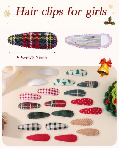 doboi Toddler Hair Clips for Girls Baby Barrettes-20PCS Holiday Prints - Image 2