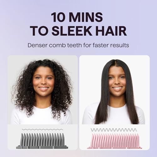 Wavytalk Hair Straightener Brush, Sleek Sweep Ionic Straightening Brush - Image 4