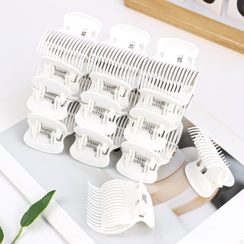 20 Pcs Hot Roller Clips for Hair, Curler Claw Clip for Women Hair Section Styling (White, 2inch) - Image 4