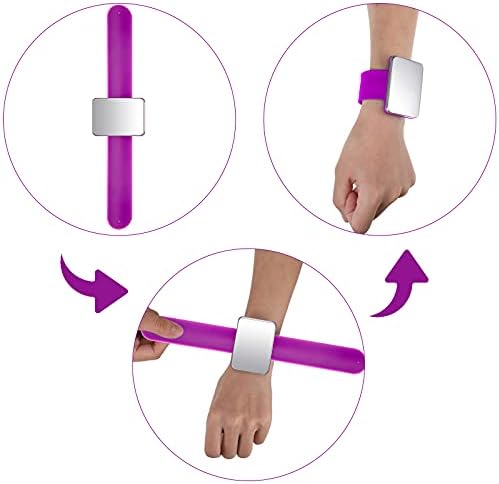 Geiserailie 10 Pcs Magnetic Gel Wrist Styling Tool Set,Purple Wrist Strap - Image 3