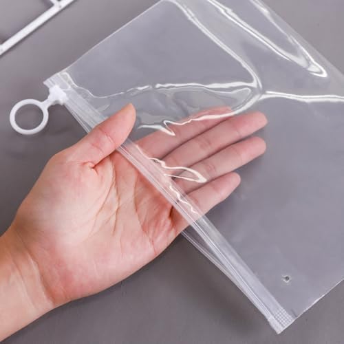 10 Pack Wig Storage Bags Transparent Hair Extensions Slider Bag Organizer Non-tangle Carry Pouch for Travel Packaging Human Hair Bundles Messy Bun Hair Piece Body Wave Bundles Hairpiece - Image 4
