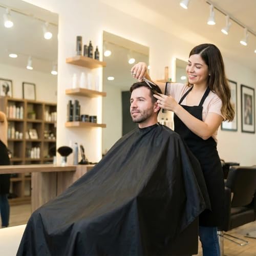 Karlling Haircutting Cape, 59 x 45 Inch Adjustable Barber Salon Cape - Image 4