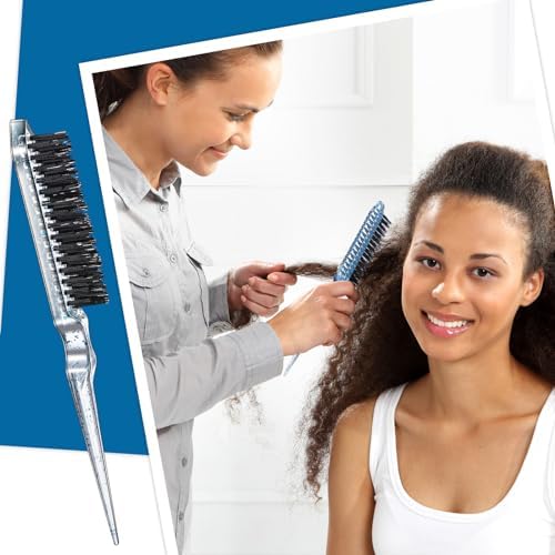 Geiserailie 3 Pcs Slick Back Hair Brush Set Bristle Brush, Clear Blue - Image 5