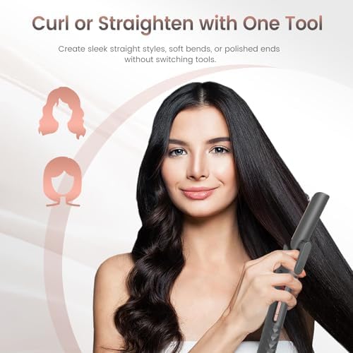 4-in-1 Curling Iron Set for Long Hair, Fast Heating Ceramic Ionic Hair Curler, Flat Iron & Hot Brush Combo, Frizz-Free Styling Tool with Dual Voltage for Home & Travel - Image 4