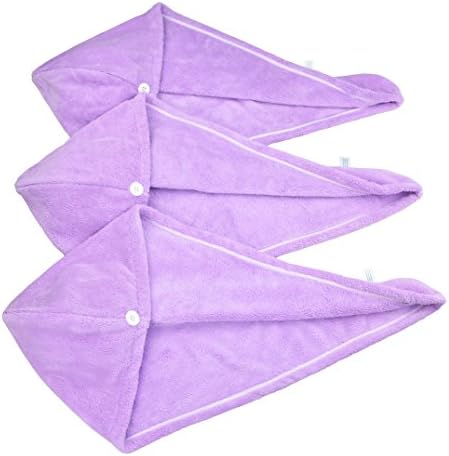 HOPESHINE Women's Soft Shower Hair Towel Twist Hair Turban Wrap Drying Cap Great Gift for Women (Purple 3-Pack) by HOPESHINE