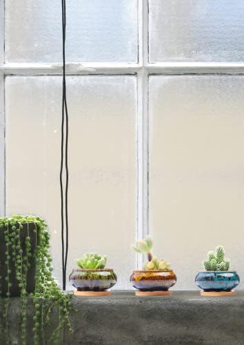 Cute Ceramic Succulent Garden Pots, Planter with Drainage and Attached Saucer, Set of 5 -Plants Not Included (Burner) - Image 3