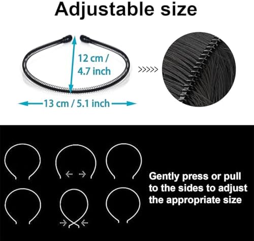 Metal Headband for Men, Flexible Wire Hair Band, 3 Pcs - Image 2