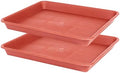 VUWEZ Plant Saucer Growing Tray, Seed Starter Tray Rectangular, Heavy Sturdy Plastic Planter Saucers Drainage Trays, Plant Drip Trays for Pots, Seed Starter Growing Pots (11 x 9 inch, 2 Pack) by VUWEZ
