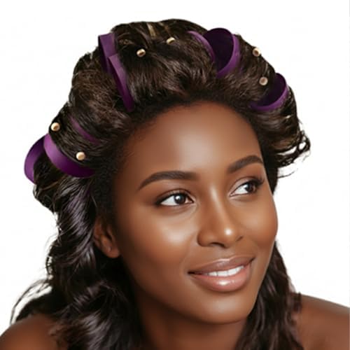 DONNA Rollers 1.75” – 12-Pack Plastic Hair Rollers for Heatless Styling, Large Snap-On Curlers for Smooth Curls & Volume, Reusable Clip-Style Rollers for Women, Durable Salon Hair Rollers, Purple - Image 3