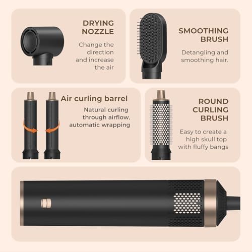 Dryhsip 5 in 1 Hair Styler & Wrap Air Curler, Low-Speed Hair Tools - Image 6