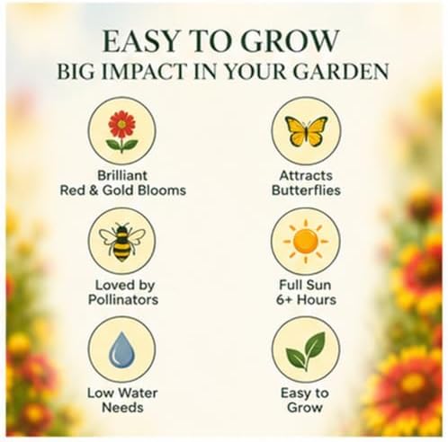 Blanketflower Gaillardia Seeds (Gaillardia aristata) – 500+ Non-GMO Heirloom Seeds by Isla’s Garden Seeds, Vibrant Perennial Wildflowers, Attracts Butterflies & Bees, Drought-Tolerant & Easy to Grow - Image 3