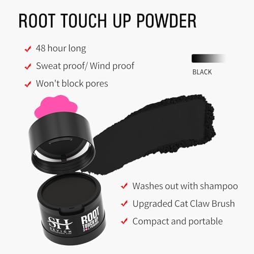 Sevich Hairline Powder 2.0，Instantly Conceals Hair Loss, Root Touch up Powder, Hair Shadow Toppers for Women & Men Thinning Gray Hair, Windproof & Sweatproof, 48H Makeup Lasting, Black - Image 4
