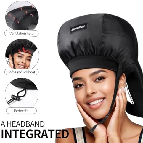 Hooded Hair Dryer， Ideal Hair Diffuser for Curly Hair， Your Ultimate Solution - Spacious Capacity Blow Dryer Cap for Rapid Styling of Curls（Size Medium） - Image 2