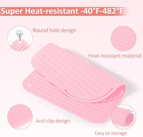 Heat Resistant Mat Large Silicone Hot Hair Tools Holder for Curling Irons Flat Iron Hair Straightener Mat Portable Vanity Pad Accessories/Organizer - Image 4
