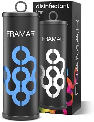 FRAMAR Disinfectant Jar For Salon, Hair Disinfectant Liquid, Non Slip Base by FRAMAR