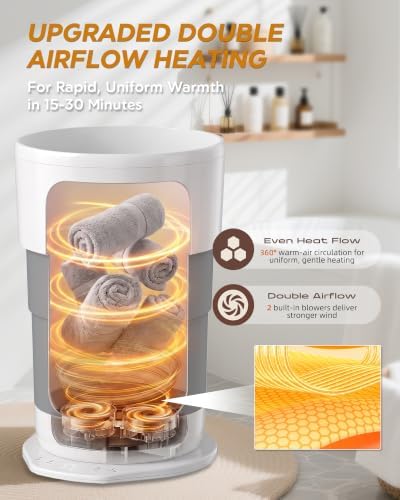 Foldable Towel Warmer for Bathroom, 21L Dual-Fan Fast Heating Towel Heater - Image 3